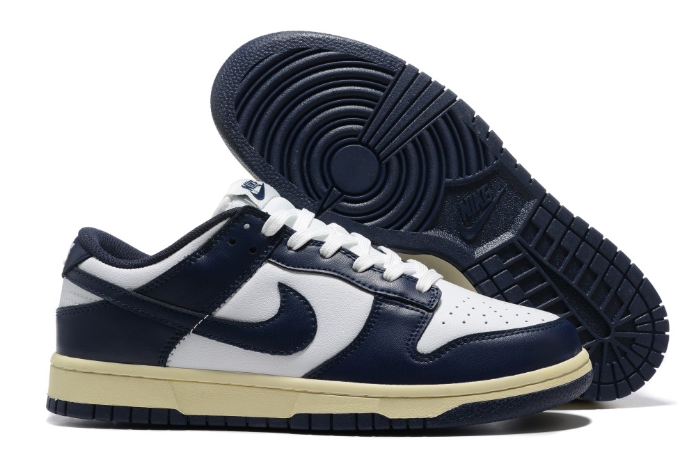Women's Dunk Low Navy White Shoes 188